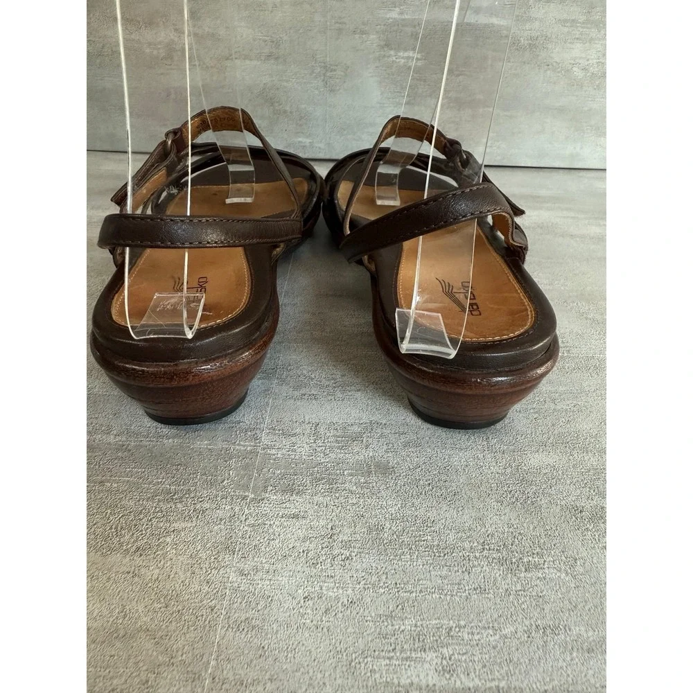 Dansko Brown Strappy Leather Slingback Sandals - Picture 6 of 8